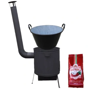 Zabíjačkový smaltovaný kotol 100 L, žiaruvzdorná kotlina 42 PLUS 600 4 MM + sladká paprika GURMÁN 250 g